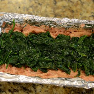 spinach layer on meat 500