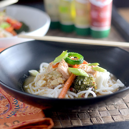 Asian Salmon with Rice Noodles