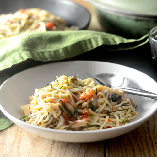 Spaghetti Florentine in Gravy Feed Your Soul Too