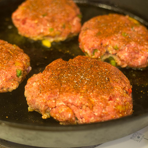 Burgers Spices in Skillet 