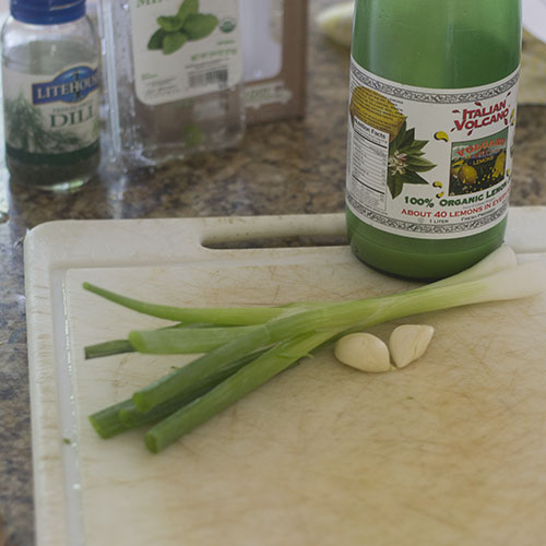 Green Onions, Garlic and Lemon Juice