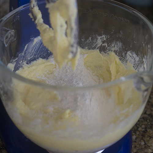 Flour Added to the Butter and Sugar