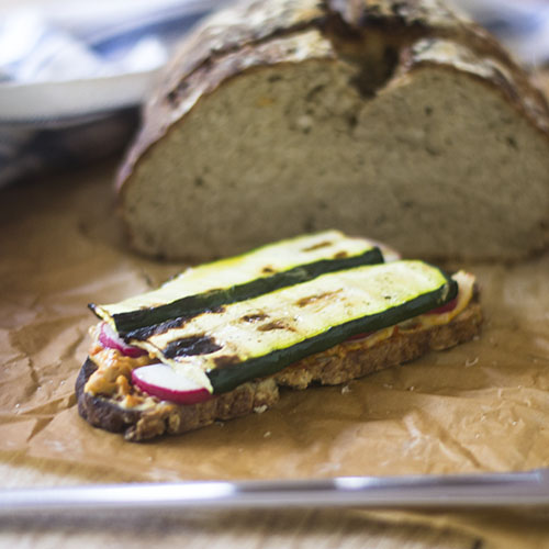 Grilled Zucchini Hummus Gluten Free Sandwich from Feed Your Soul Too