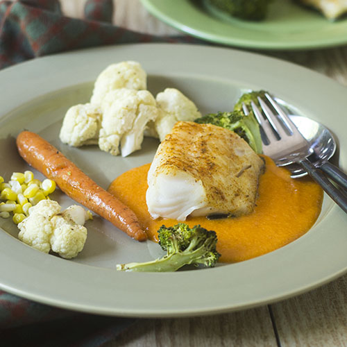 Smoked Cod over a Red Pepper Sauce #glutenfree #seafood #smoked | feedyoursoul2.com