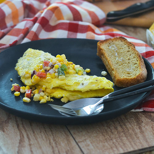 Hatch Chili Cheese Omelet with Corn Salsa 2 500 Feed Your Soul Too