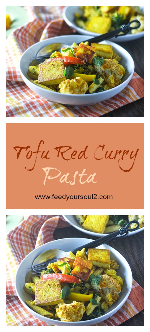 Tofu Red Curry Pasta #pasta #vegetarian #curry| feedyoursoul2.com