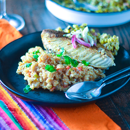 Mexican Green Chili Risotto l #Mexicanfood #Italianfood #rice #onepotmeal | feedyoursoul2.com