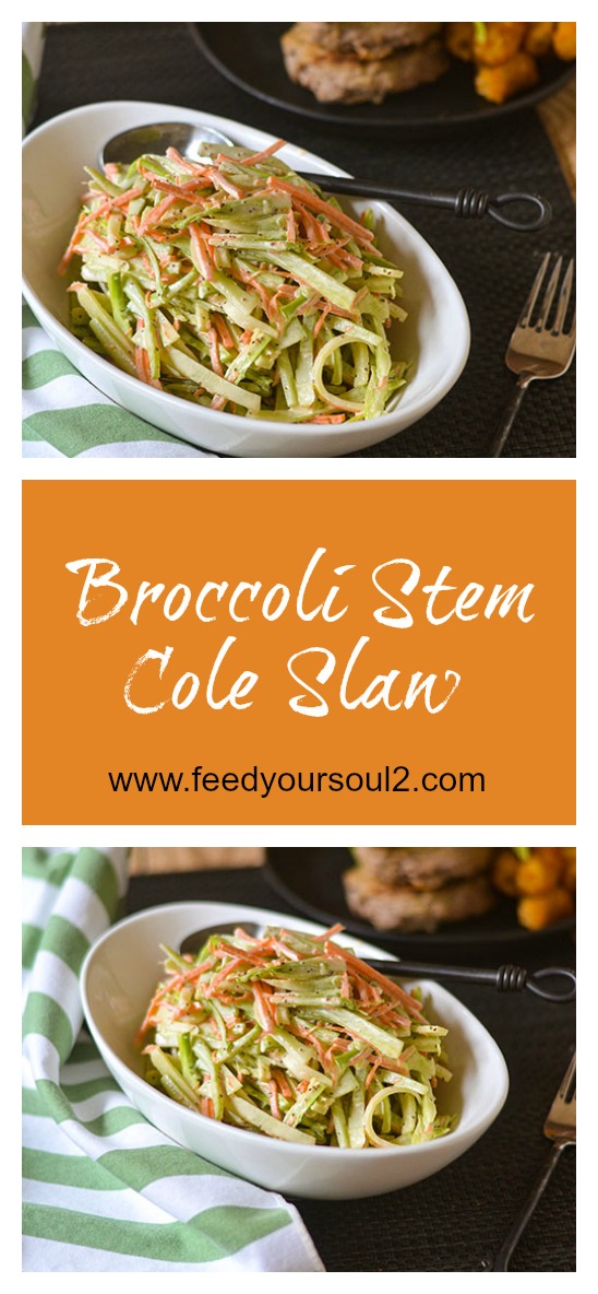 Broccoli Stem Cole Slaw l #coleslaw #vegetarian #glutenfree | feedyoursoul2.com
