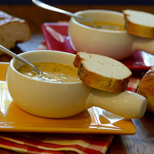 Roasted Poblano Cheddar Soup