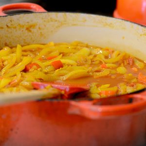 onions peppers and sauce 500