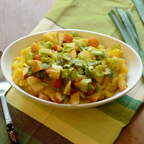 Acorn Squash with Apples & Leeks