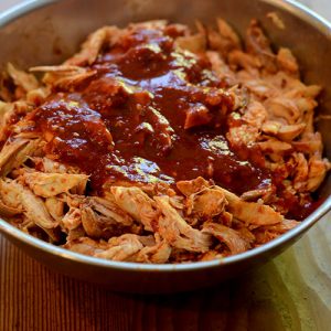 Pullled chix & sauce 500