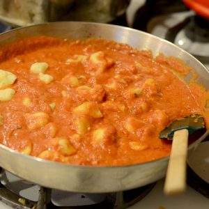 Gnocchi in pan with sauce 500