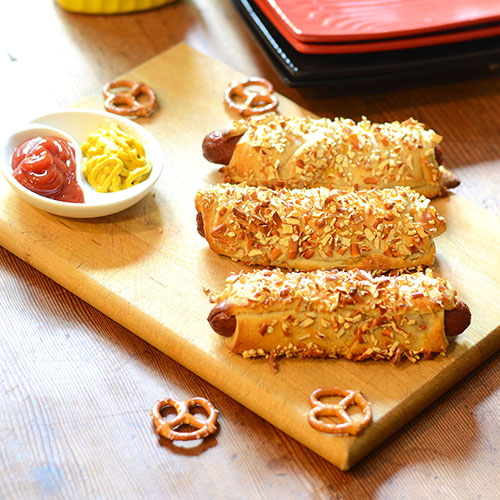 Pretzel Crusted Hot Dogs