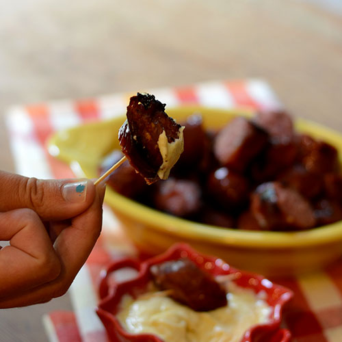 Smoked Sausage and Cheese Bites