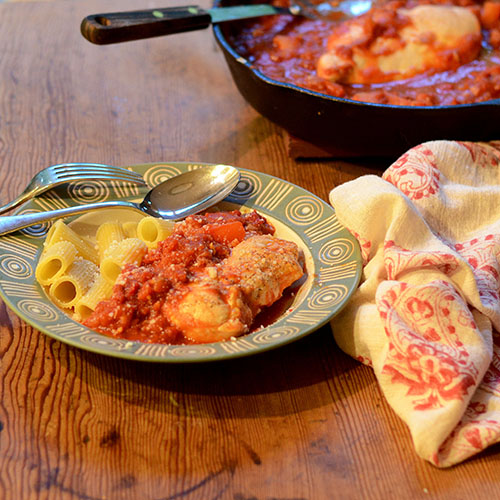 Sauteed Chicken in a Tomato Sauce a la Plated