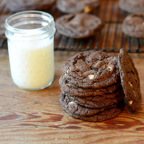 Chocolate Cookies with White Chocolate Chips