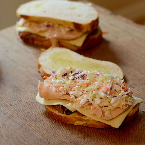 Roast Beef, Turkey & Cole Slaw Sandwich