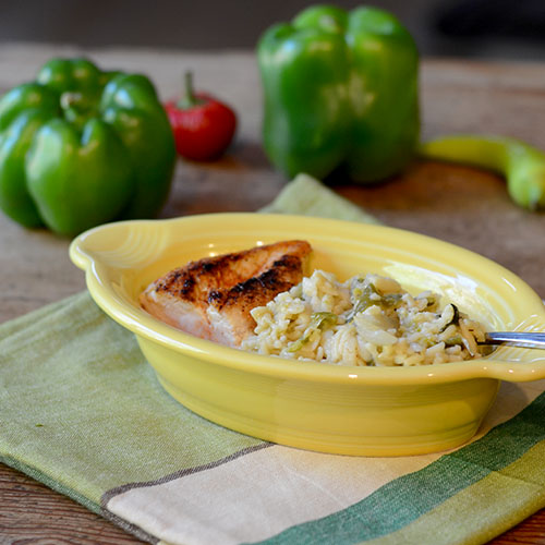 Tomatillo, Onion & Poblano Orzo