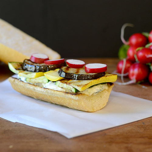Grilled Veggie Sandwich with Tzatziki Sauce