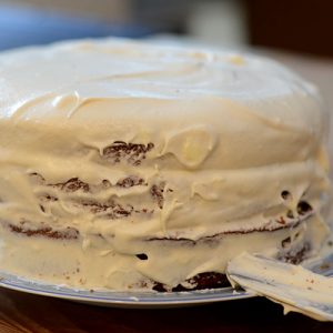 Frosting a layer cake 1st layer on cake 500