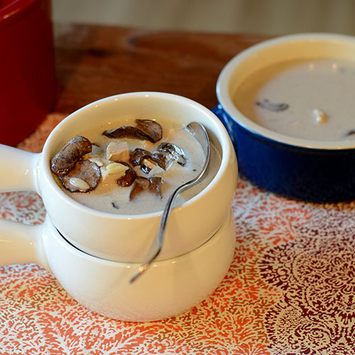 Creamy Mushroom Turkey Orzo Soup