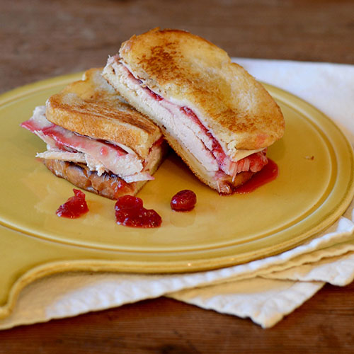 Grilled Turkey Cheese & Cranberry Sauce Sandwich