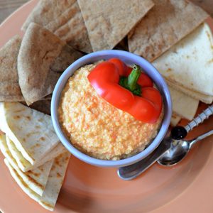 Red Pepper Hummus Top down 500