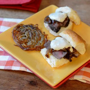 Filet Slider Topped With Blue Cheese 60 degree 500