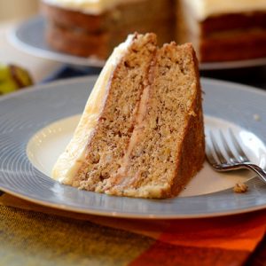 Banana Cake with Cream Cheese Frosting Close 500