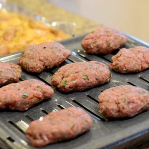 Seasoned meat Kofta on tray pre-bake 500
