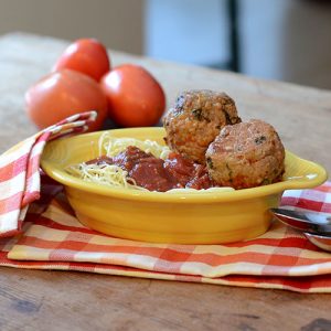 Italian Turkey Meatballs Low angle 500