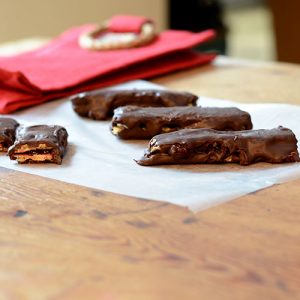 Chocolate Jelly Filled Wafer Bars Low angle length 500