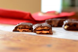 Chocolate Jelly Filled Wafer Bars Table full
