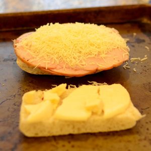 Cheese added On baking pan 500