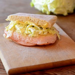 Turkey Slaw Sriracha Sandwich Plated angle 500