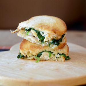 Grilled Turkey Cheese Spinach Sandwich Straight close 500
