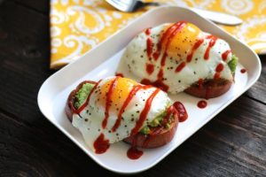 Avocado Toast Eggs Sriracha