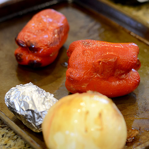 Romesco Sauce Veggies post-roast 500