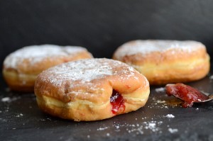 strawberry-filled-donut jelly donuts