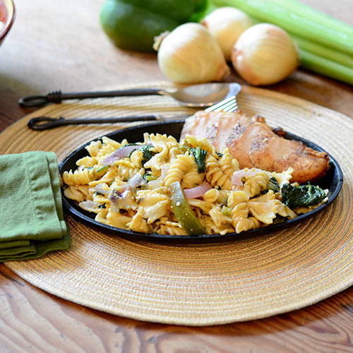 Pasta-Etouffee Pasta, Cajun, Italian, mirepoix, peppers, dinner, entree