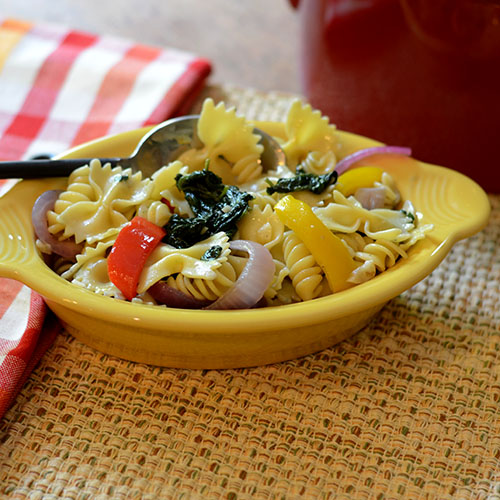 Pasta-olive-olio Pasta Olive Olio, peppers, spinach, onions, spices