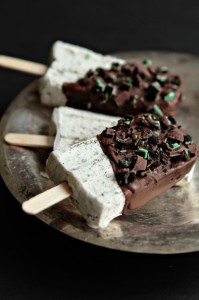 Mint Chocolate Popsicles, cold, chocolate, dessert