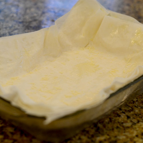 phyllo-in-baking-dish Phyllo in baking dish