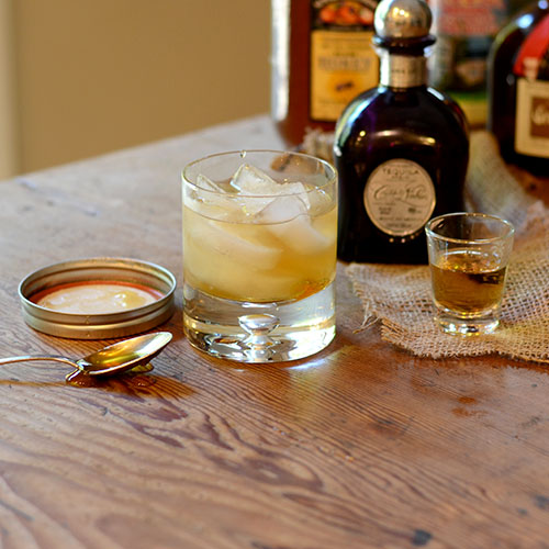 Honey-tequilla tequilla, honey, margarita, grand marnier, lime