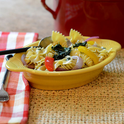 Pasta-olive-oil Pasta Olive Olio, peppers, spinach, onions, spices