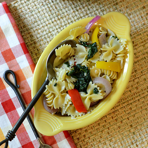 Pasta-olive-oil Pasta Olive Olio, peppers, spinach, onions, spices