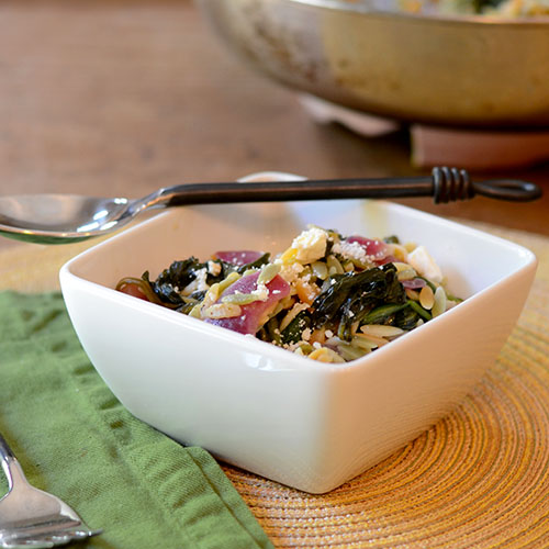 Greek-pasta-orzo-salad Greek, Orzo, Pasta, Salad, feta, spinach, vegetables, onions, cheese, dairy, herbs