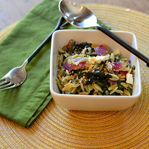 Greek-orzo-pasta-salad Greek, Orzo, Pasta, Salad, feta, spinach, vegetables, onions, cheese, dairy, herbs