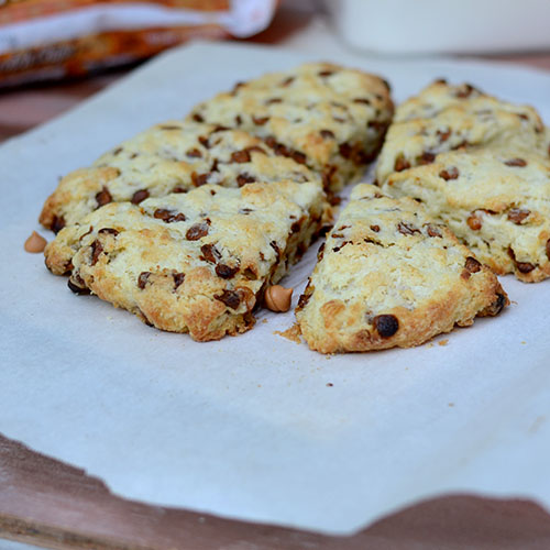 Cinnamon-&-Butterscotch-Chip-Scones Cinnamon, Butterscotch, Chip, Scones, dough, butter